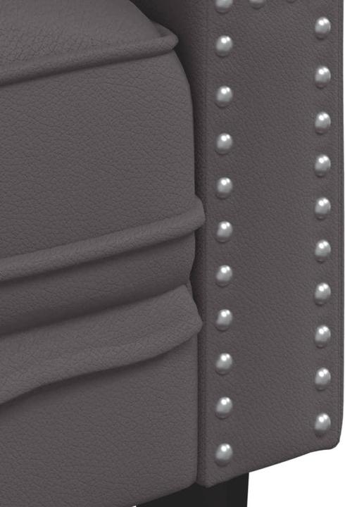 Image du produit VidaXL Canapé Chesterfield 3 places Fauteuil Canapé rembourré Gris Similicuir (Chesterfield)