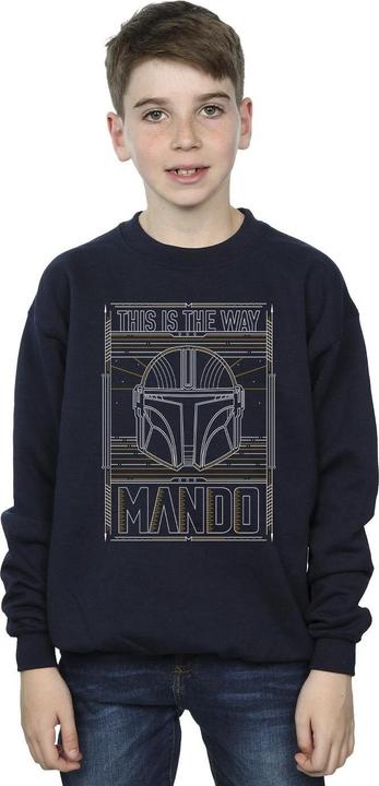Produktbild Star Wars The Mandalorian The Way Outline Helm Sweatshirt Jungen (128)