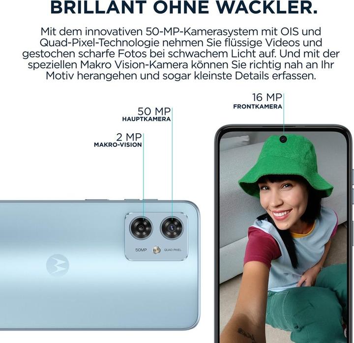 Produktbild Motorola Moto G54 (256 GB, Glacier Blue, 6.50", SIM + eSIM, 50 Mpx, 5G)