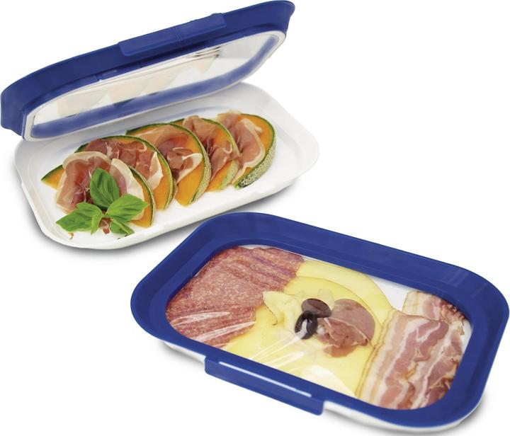 Image du produit Livington Plateau fraîcheur Flex & Fresh 2 pièces, bleu/blanc (3.17 l)