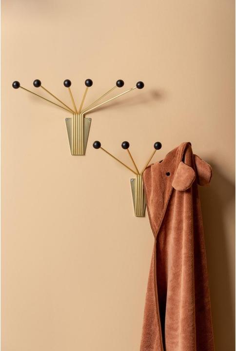 Immagine prodotto present time Gancio da parete Neptune Small 4 ganci, oro/nero, Conscious