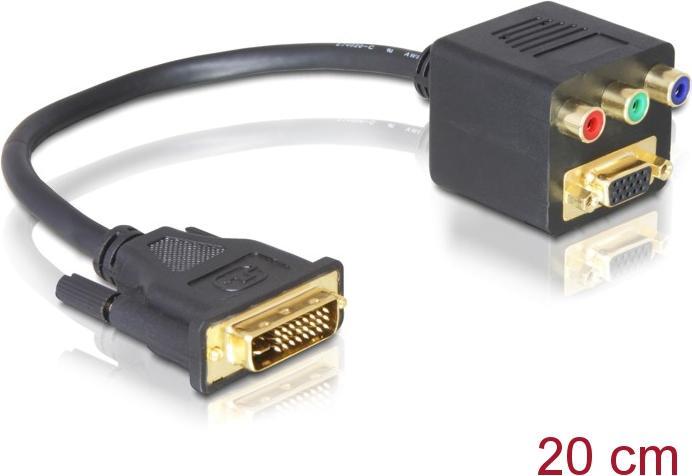 Produktbild Delock DVI — VGA| Coaxial (RCA) (DVI, RCA, VGA, 20 cm)