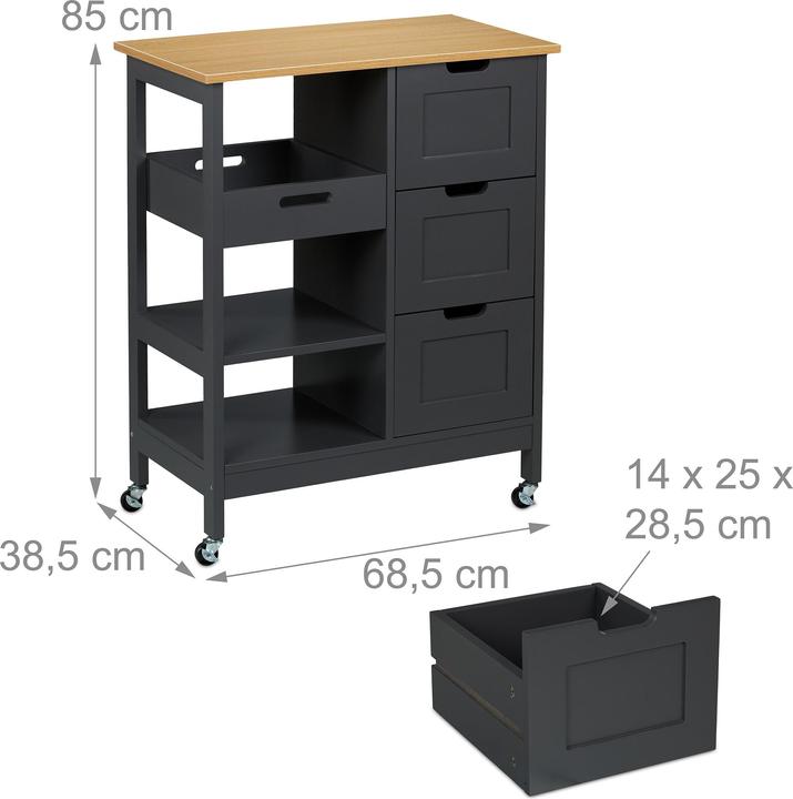 Image du produit Relaxdays Küchenwagen