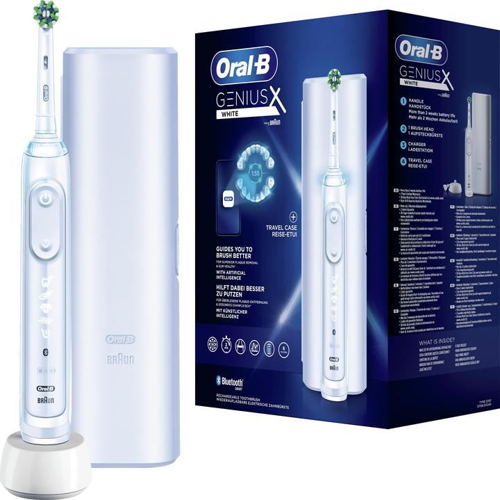Actual product image Oral-B Genius X Electric Toothbrush White + Traveal case (Oscillating toothbrush)