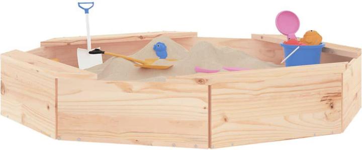 Produktbild VidaXL Sandkasten mit Sitzen Achteck Massivholz Kiefer,Material