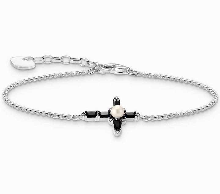 Immagine prodotto Thomas Sabo Bracciale Cross Romance (19 cm, Perla coltivata in acqua dolce, Argento 925)