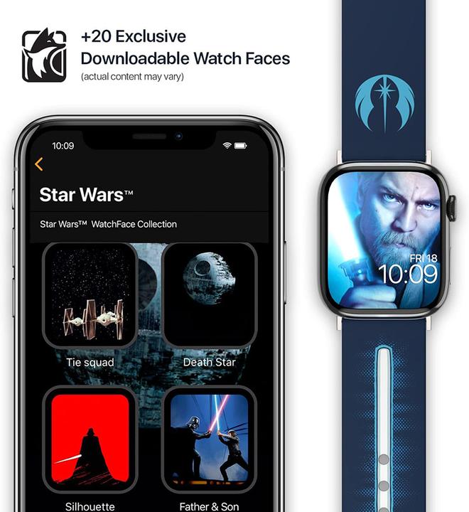 Image du produit Moby Fox Bracelet Smartwatch Star Wars Darth Vader Lightsaber 22 mm (22 mm, Acier inoxydable, Silicone)
