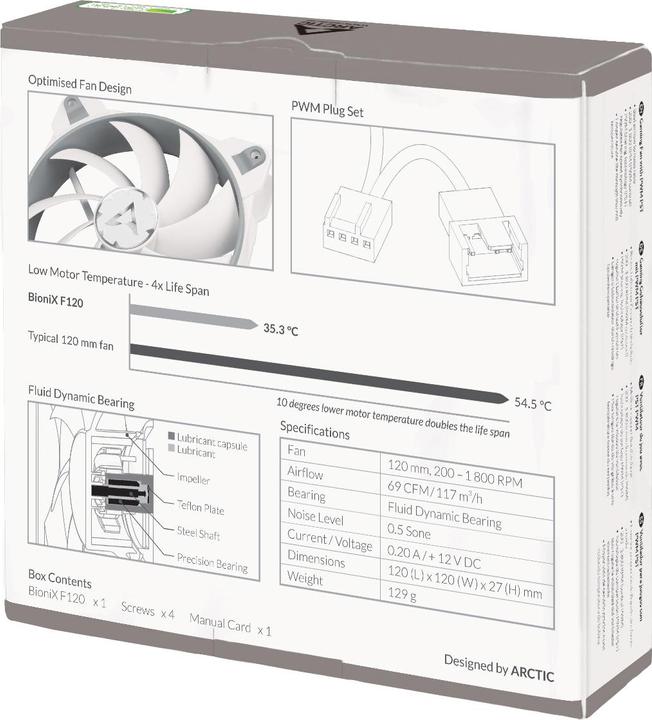 Produktbild Arctic BioniX F120 (Grau/Weiss) (120 mm, 1 x)