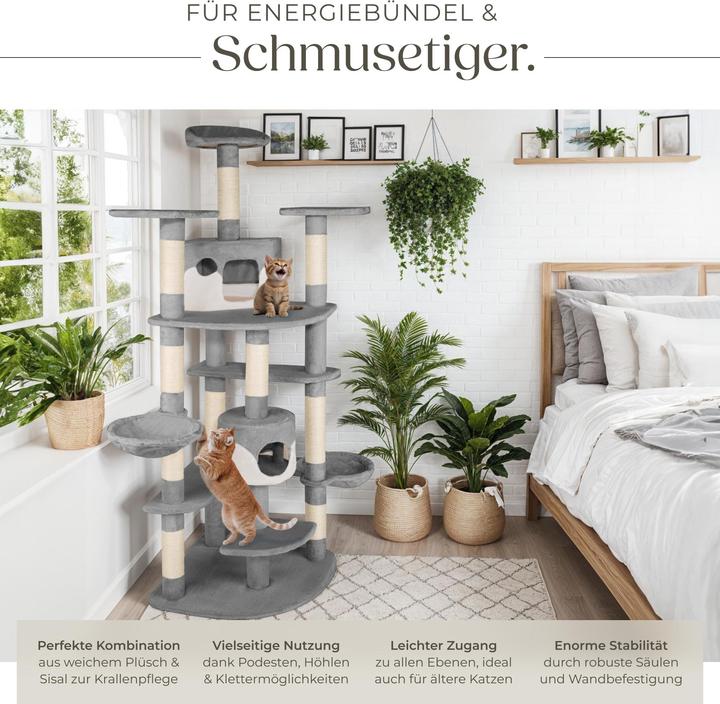 Produktbild tectake Nelly (204 cm, Grau/Weiss)