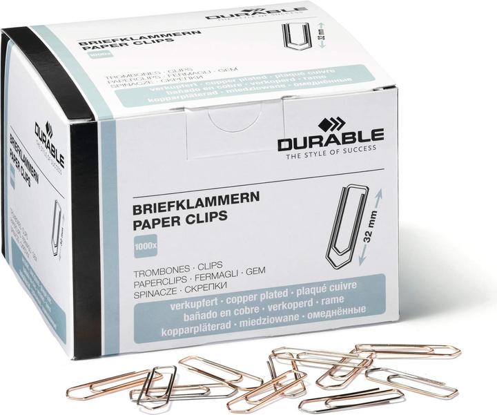 Immagine prodotto Durable Graffetta, a punta, in metallo, ramata, L: 32 mm 1000 pezzi (1 x)