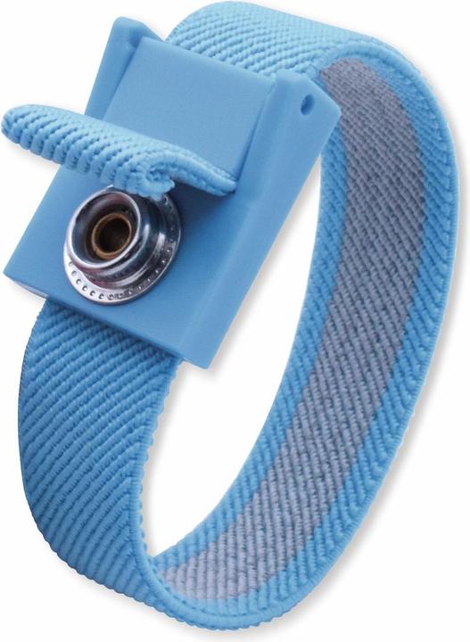Actual product image Quadrios ESD Wrist Strap Blue Push Button 10 mm