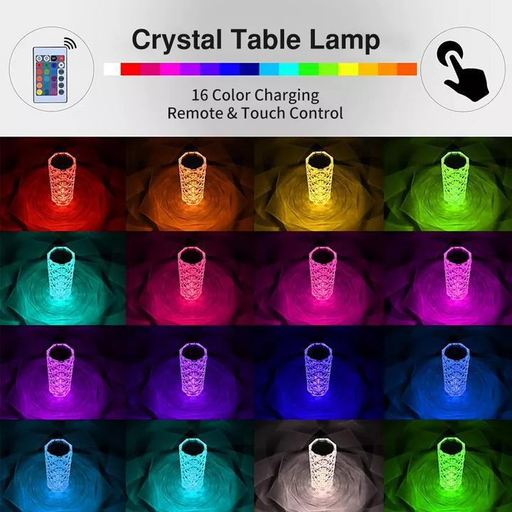 Image du produit PhoneLook Lampe d’ambiance tactile portable sans fil effet cristal LED multicolore 16 couleurs Grande taille ( (0.22 m)