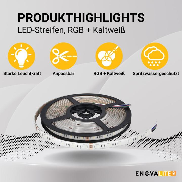 Image du produit Enovalite Bande LED (RGB, 500 cm)