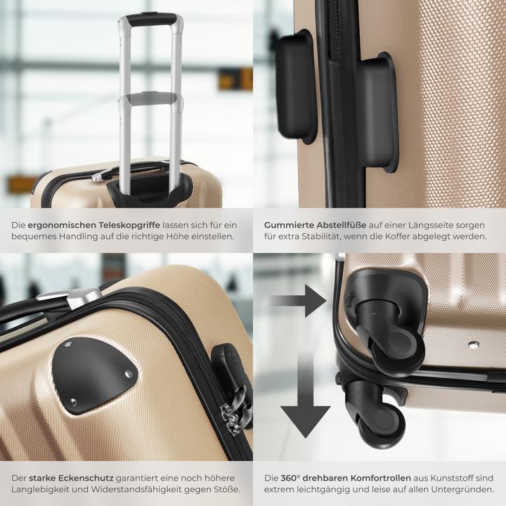 Image du produit tectake Set de 3 Valises (95 l, M (50 - 90l), L (90 - 115l))
