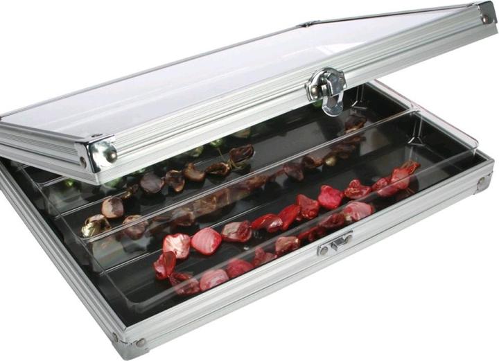 Actual product image Safe Aluminium display case with 3 compartments