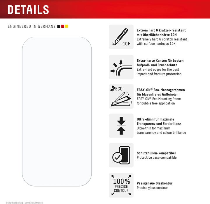 Nutritional values and ingredients Displex Real Glass, 2D Panzerglas + Handyhülle (1 Piece, Apple iPhone 16 Pro)