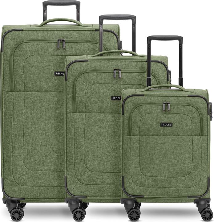 Redolz Essentials 12 THREE SET 4-Rollen Kofferset 3-tlg. mit Dehnfalte (201 l, XL (ab 115l))