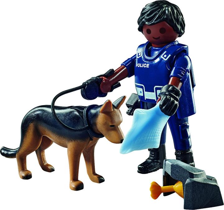 Image du produit Playmobil 71162 Policier avec chien renifleur (71162, Playmobil Special Plus)