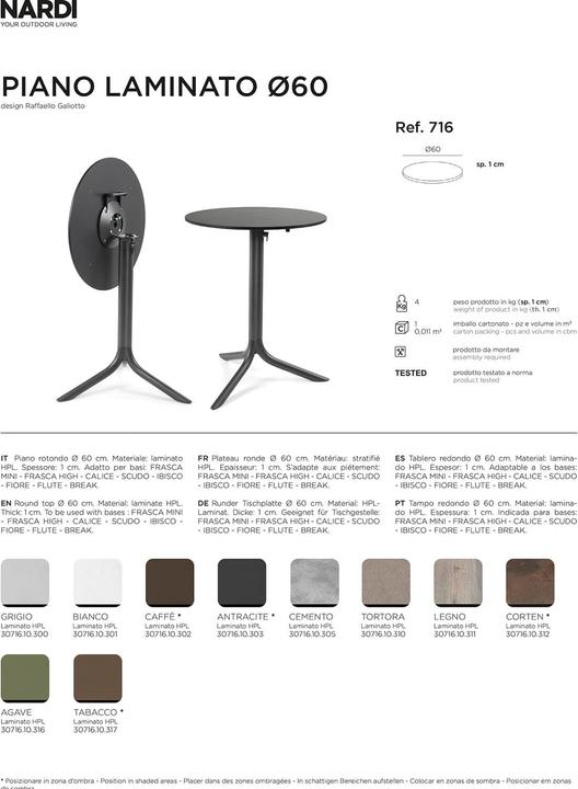 Produktbild Nardi P. LAMINATO DIAM.60 (60 x 60 cm)