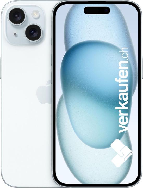 Image du produit verkaufen.ch iPhone 15 (128 Go, Bleu, 6.10", 48 Mpx, SIM + eSIM, A / Comme neuf)