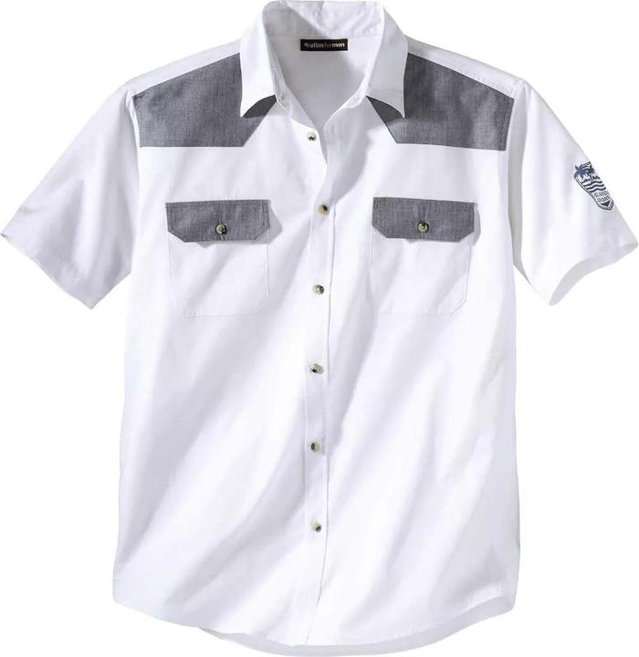 Produktbild Atlas For Men Weisses Hemd mit ChambrayDetails (5XL)
