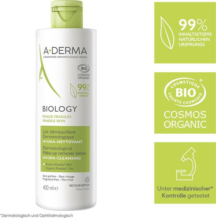Actual product image A-Derma A derma biology leche desmaq 400ml (Cleansing lotion, 400 ml)