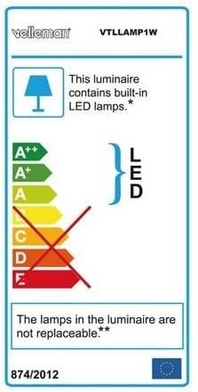 Energy Label Velleman Magnifying lamp 5 diopters - 10 W - 60 LEDS (370 lm)