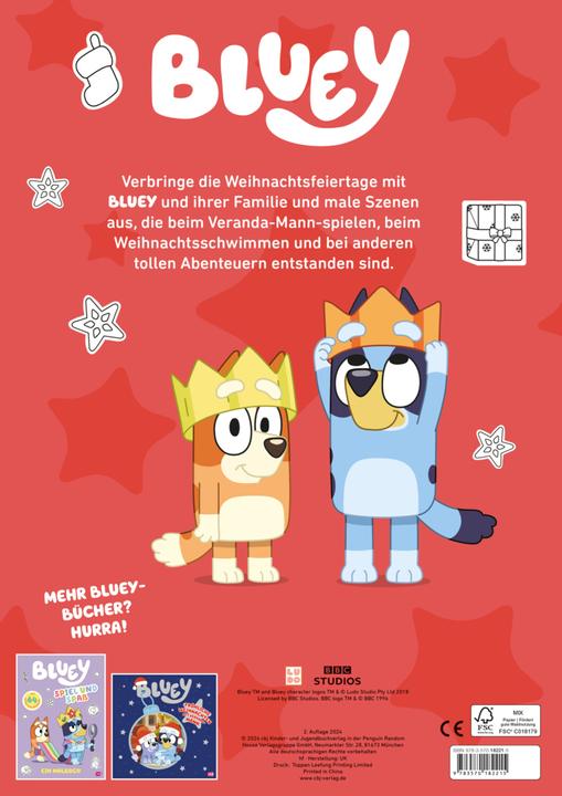 Actual product image BLUEY - Merry Christmas - A colouring book