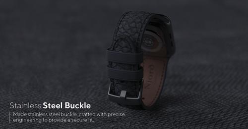 Immagine prodotto Njord Cinturino Vindur per Apple Watch 40/41 mm (22 mm, Pelle Vegan, Chiusura in acciaio inox, Pelle di salmone)