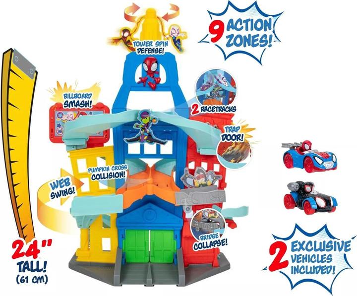 Actual product image Jazwares Spidey Metal City Track Set