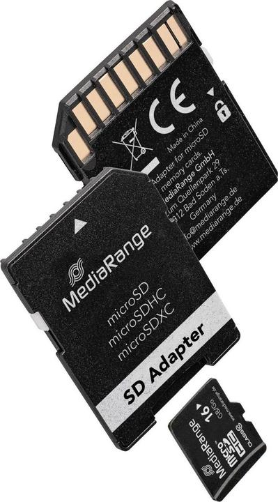 Produktbild MediaRange MR958 memory card MicroSDHC Class 10 (16 GB, microSDHC, U1, UHS-I)
