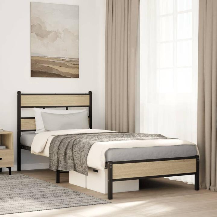 Produktbild VidaXL Bettgestell Bett Einzelbett ohne Matratze 90x190 cm Holzwerkstoff (90 x 190 cm)