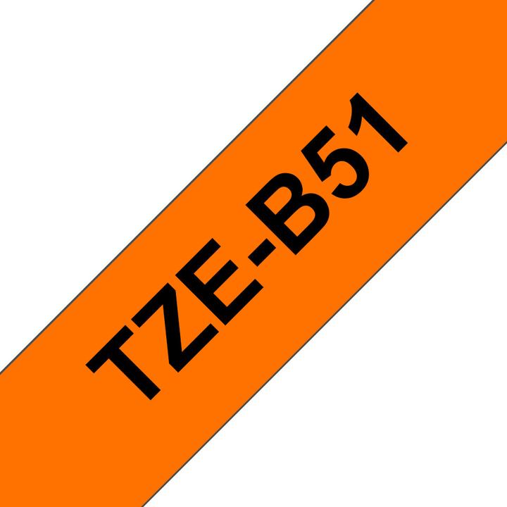 Immagine prodotto Brother TZB51 24 Nero ON Arancione (2.40 cm, Arancia, Nero)