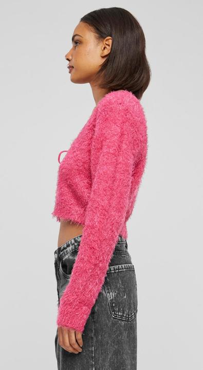 Actual product image Urban Classics Ladies Tied Cropped Feather Cardigan - 117653 (XL)