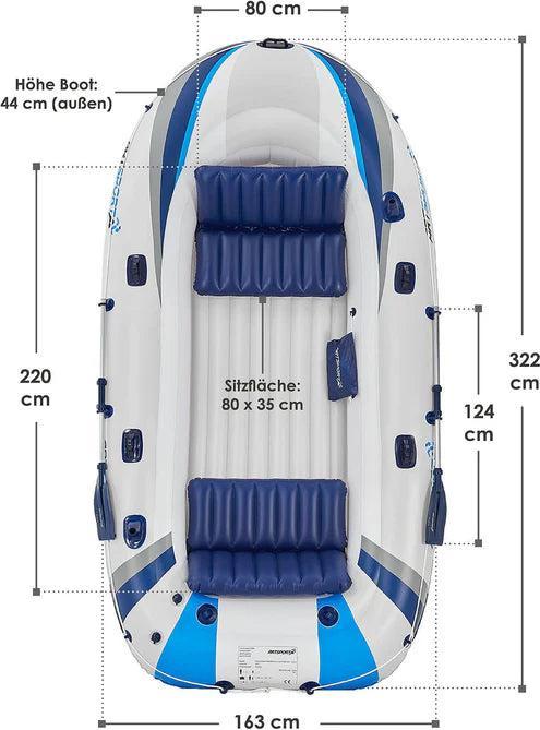 Produktbild Juskys Schlauchboot mit zwei Sitzbänken (322 cm, 4 Pers.)