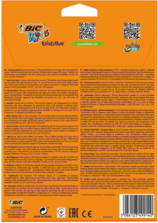 Immagine prodotto Bic Matite colorate Ecolution Evolution per bambini (Multicolore, 36 x)