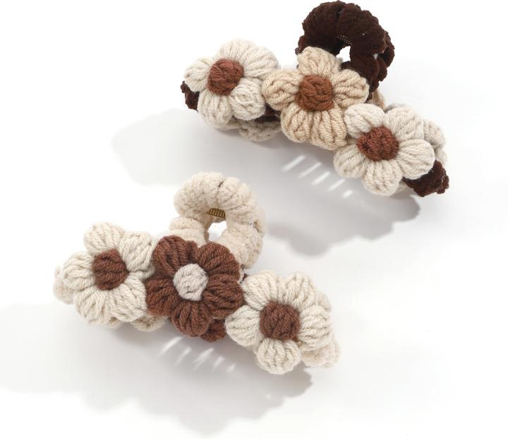 Activity Board Vintage Blumendekor Haar Kralle Clip, Herbst und Winter gestrickt Hai Clip, Haarschmuck (1 Stk.)