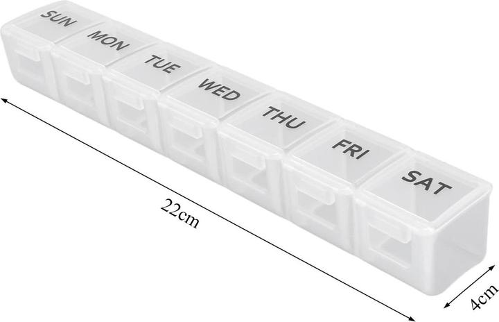 Actual product image Cbx Pill box 7 days, pill box for one week with large capacity, transparent