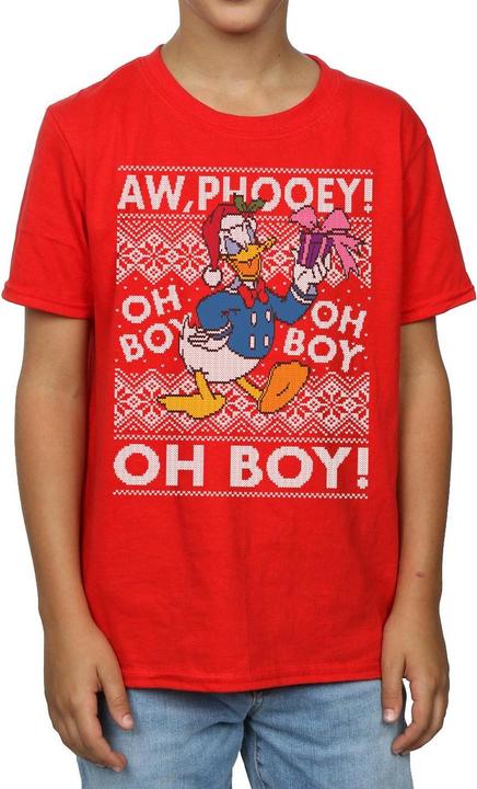 Actual product image Disney Boys Donald Duck Christmas Fair Isle T-Shirt (140, 146)