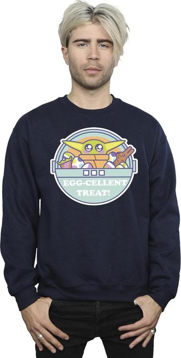 Actual product image Star Wars Mens The Mandalorian Eggcellent Easter Sweatshirt (L)