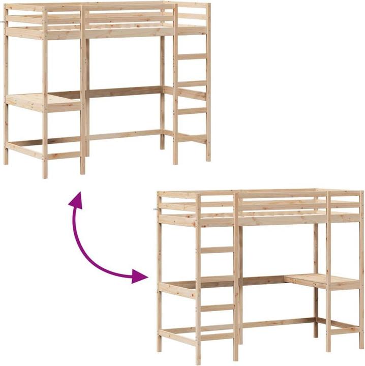 Image du produit VidaXL Lit superposé avec bureau (100 x 200 cm)