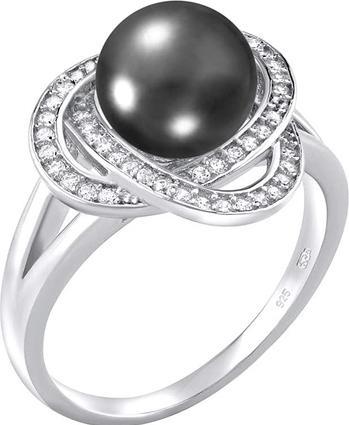 Silvego Laguna silver ring with real naturalack pearl LPS0044B - Circuit: 59 mm (59, 925 Silber)