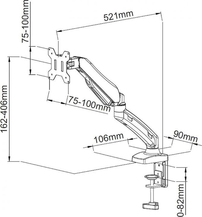 Actual product image Art Uchwyt biurkowy na monitor 13" - 27" L-11GD (RAMART L-11GD) (Table, 27")