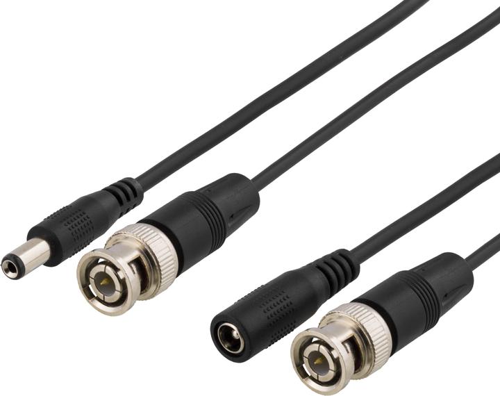 Immagine prodotto Deltaco cavo coassiale con BNC e alimentazione m - m 2,1mm 3m nero (Cavi antenna)