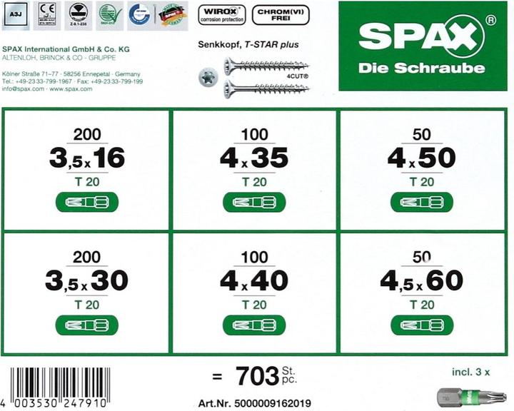 Produktbild Spax L-BOXX (703 Schrauben pro Stück)
