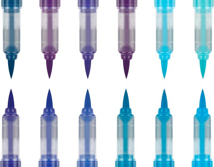 Immagine prodotto Karin PIGMENT DECO BRUSH - Pennello marcatore (Viola, Blu chiaro, Blu, 12 x)
