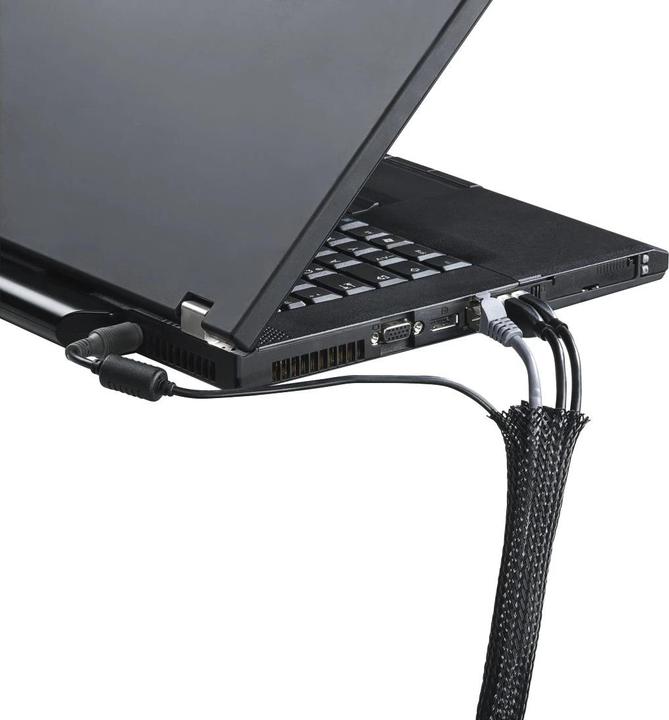 Productafbeelding Hama Flexibele stoffen beschermslang, universeel, 20 - 40 mm, 1,8 m, zwart (Kabeldoorvoer, 180 cm)