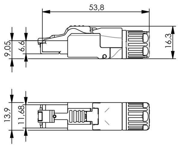 Image du produit Telegärtner Connecteur, TP/RJ45, raccordable sur site, CAT6A, MFP8-IE T568B, diamètre de câble 5.5-10mm