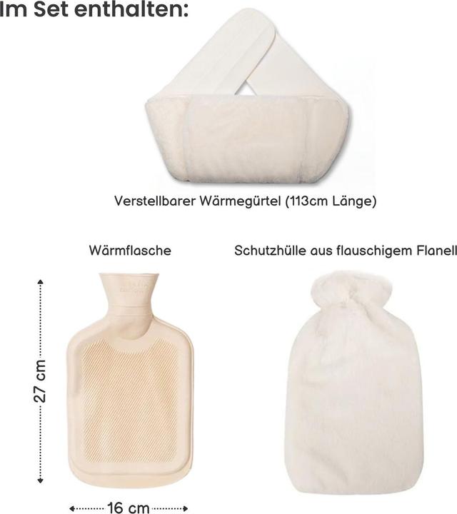 Image du produit Hermex Wärmegürtel- und Wärmflaschen-Set Handwärmer Bauchwärmer Heizflasche (0.80 l)