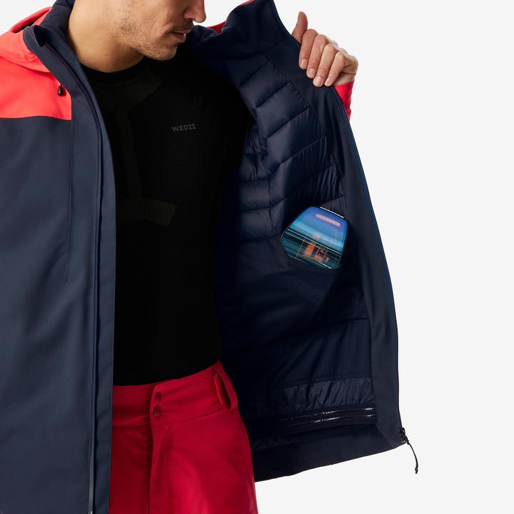 Image du produit Wedze Veste de ski homme chaude et imperméable - 500 bleu marine/rouge (M)